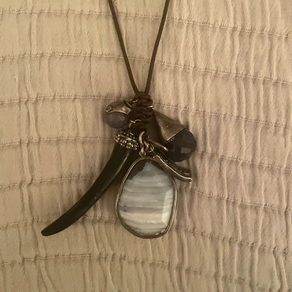 Chan Luu charm necklace. Leather necklace